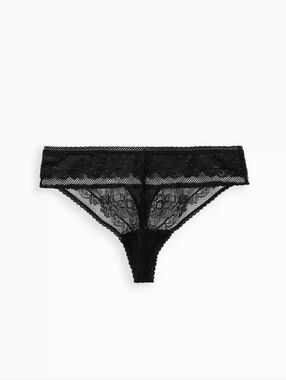 3X • Torrid •  Black Floral Lace Thong Panties